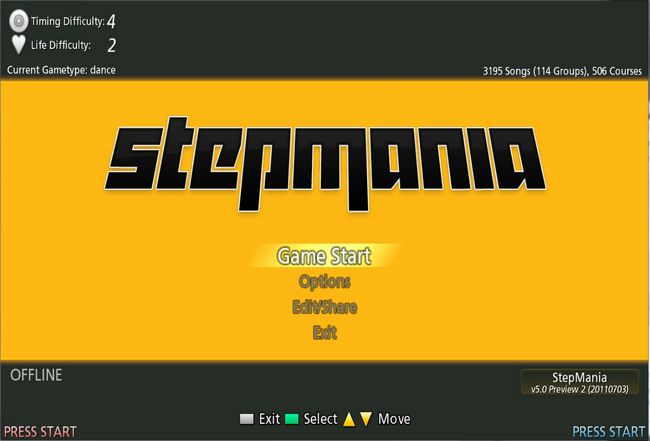 Stepmania 3.9 title screen